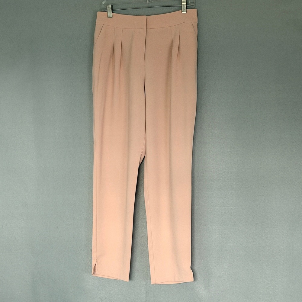 Forever 21 Contemporary Pleated Trousers Womens Size L‎ Pink High Rise Office